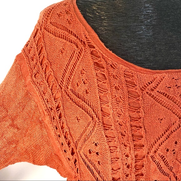 L/XL Anthropologie MOTH Knit Overlay High Low Sweater - Picture 5 of 14